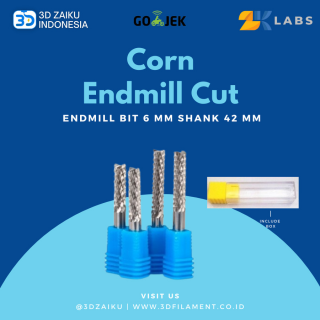 ZKLabs Mata Spindle CNC Corn End Mill Bit 6 mm shank 42 mm CEL
